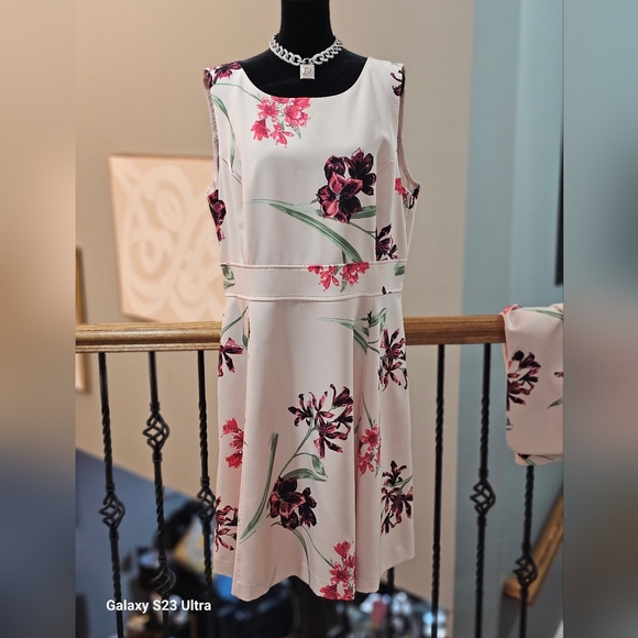 Nine West Purple Pink Floral Print Rosebud Blazer Jacket and Dress Set - Picture 7 of 13